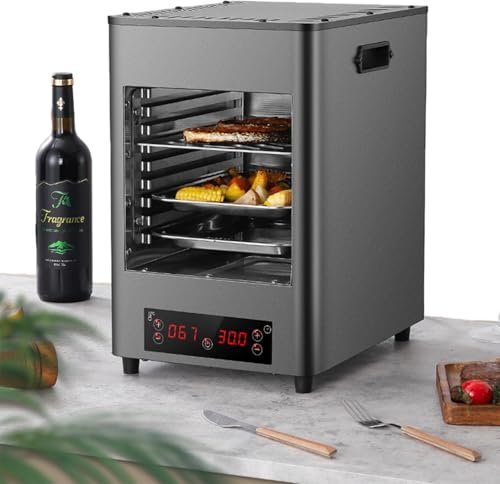 twostronking 800℃ Commercial Steak Broiler, With Touch Button and 30min Timer, 5min Fast Preheating, Stainless Steel Material, For Beef Chicken Vegetables