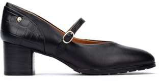 Pikolinos Calafat Zapatos Tacón Mujer | en Cuero | Hebilla | Tacón Medio en Color Negro