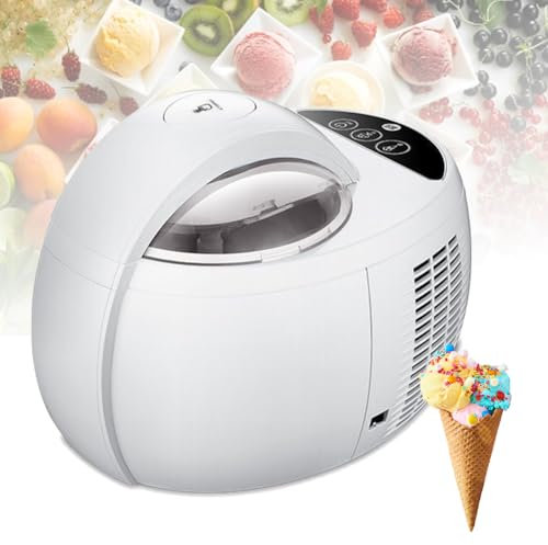 Pequeña máquina de helado casera, máquina eléctrica para hacer helados caseros, máquina automática de helado suave, pantalla digital LCD, 1 litro de alta capacidad, operación con un solo toque, para f