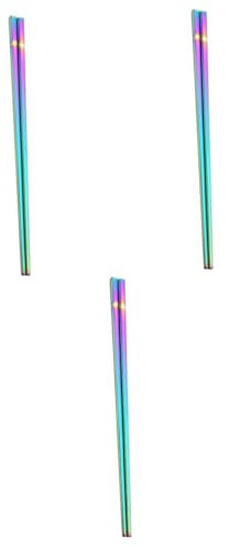 YKJGRTF Palillos japoneses, Palillos Personalizados, 3 Pares de Palillos Reutilizables, Palillos de Metal, Palillos de Cocina de Acero Inoxidable, Palillos de arroz, Palillos Chinos