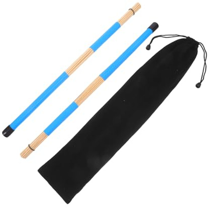 Toddmomy Baquetas de Cepillo para Batería de Jazz de Madera Profesional, 19 Varillas de Bambú, Accesorio Multivarilla para Percusión, Adecuado para Músicos de Jazz y Folk, Funda de Tela