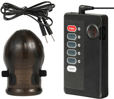 Kutocesy Funda Pene Con Control Eléctrico Fundas Para Pene En Juguetes Eróticos Transparente TPE Masturbádores Masculino Real Brinquedos Sexua (Black)