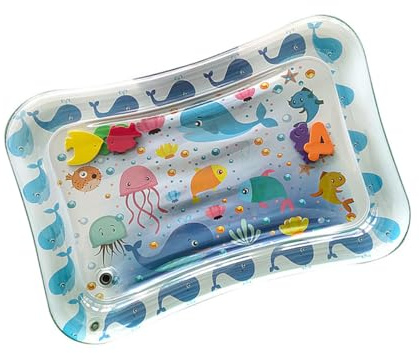 Cojín de Agua Inflable para Gatear para Bebés 1 Pieza Pvc | Diseño de Mundo Submarino, para Jugar y Gatear en Verano, Fácil de Enrollar y Transportar Estilo Aleatorio