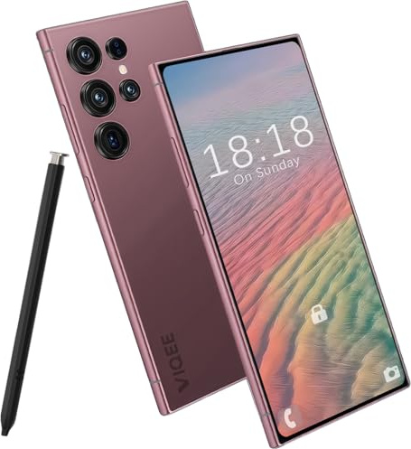 viqee 5G Android 14 Smartphone Handy Ohne Vertrag, 8+256GB Dual SIM 6.8 HD-Bildschirm 6000mAh Akku 21+8MP Kamera, Simlockfreie Handys/OTG/Face ID,Roségold