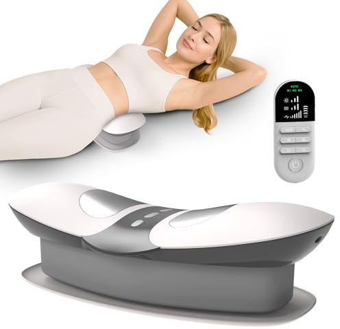 4 in 1 Rückenmassagegerät, Kabelloses Rückenstrecker mit Airbag-Traktion, Heißkompresse, Vibrationsmassage, EMS-Elektrotherapie, Rückentrainer für Zuhause, Linderung von Schmerzen im Unteren Rücken