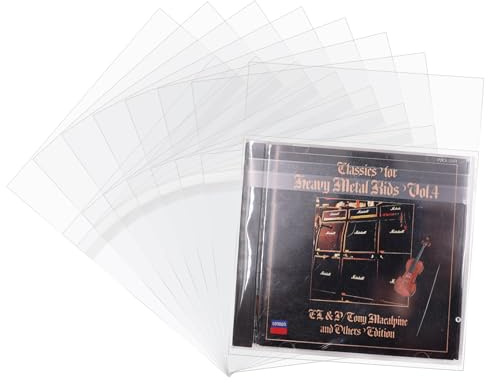 sdroceRyaM 50 custodie esterne per CD, in plastica trasparente, antistatiche, per riporre CD e DVD
