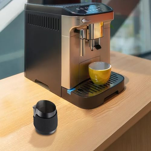 Pot à lait expresso 420 ml sans poignée avec bec verseur effilé et gaine en silicone, acier inoxydable 304 pour cappuccino latte