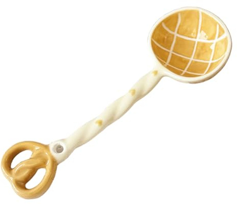 BHGRTSQ 6 cucharas de Sopa de Porcelana, fáciles de Sujetar, Profundidad, cucharas de Sopa Chinas de cerámica Creativas, cucharas de Sopa asiáticas para wonton, pho, Avena, guisos(Size:6.2in,Color:A)
