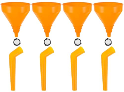 Yardwe Entonnoirs Conception Anti-fuite pour Huile Moteur Lot de 4 en Plastique Outil Pratique pour Remplissage sans Déversement Adaptés pour Motos et Véhicules