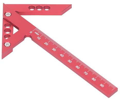 Hiraith Aluminum Alloy Center Scriber, 45 Degree Scribing Gauges Woodworking Tool, with Special Scale for Measurement, for Drawing Circle Center Line, Square Line