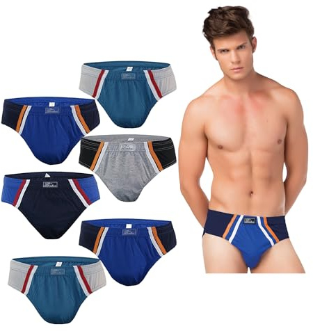 BestSale247 herrtrosor kalsonger (6-pack) herr finribbad retro sporttrosor underkläder bomull M/5 till 7XL/13, M