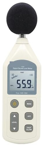 Fonometro, Misuratore di livello sonoro digitale LCD da 30-130 dB, strumento di misurazione del rumore, registratore di monitoraggio dei decibel, tester(1361C)