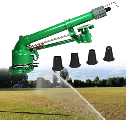 Arroseur d'extérieur, Canon d'arrosage de 2 Pouces, arroseur de Jardin réglable à Impact pour Cour et pelouse
