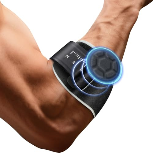 Ellenbogenbandage Tennisarm Bandage Testsieger Leichte Manschette für Tennisarm Golferarm Bandage Rechts und Links mit EVA-Futter Einstellbare Ellbogenschoner Epicondylitis Spange Herren Damen