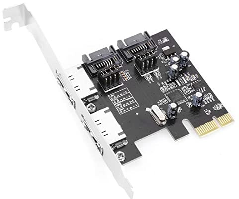 ChenYang PCI-E X1 auf 2 eSATA/2 SATA 3.0 Erweiterungskarte mit Jumper Switch eSATA/SATA Port (es können nur Zwei Ports gleichzeitig funktionieren)