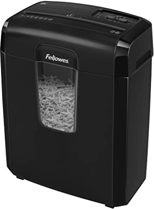 Fellowes Powershred 8C Personal Aktenvernichter für Zuhause, 8 Blatt, Kreuzschnitt, mit Sicherheitsschloss, Schwarz