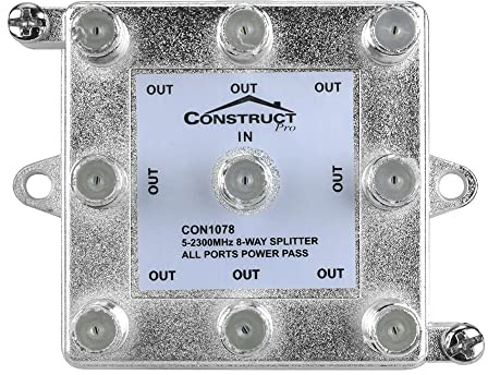 Construct Pro Vertical 8-Way 5-2300MHz Coax Splitter