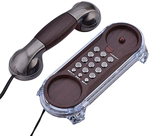 Bewinner Fashion Antique Phones - teléfono de Estilo Vintage con luz de Fondo Azul Decoración Escritorio en la Pared - dial Incorporado