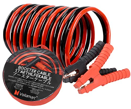 Voilamart Jump Leads Heavy Duty Car Battery Jump Leads 2000AMP 6M Booster Cables Jumper Cable for Petrol Diesel Car Van Truck (Includes Zipped Carry Bag with Handle)