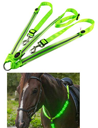 Mify Collier de Plastron LED Haute visibilité pour Cheval Équitation Nocturne Équipement de sécurité réglable