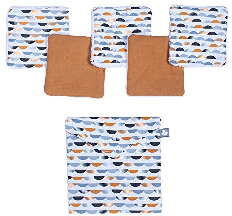Sevira Kids - Lingettes bébé lavables en coton, Demi-lunes