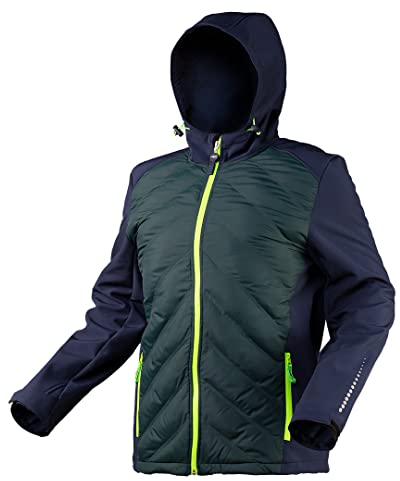 Neo Tools Herren Softshell-Jacke mit Kapuze, in Gr. S-XXXL, 100% Polyester, atmungsaktiv (3.000 g/m2/24h), wasserdicht (5.000 mm Wassersäule), konform mit EN ISO 13688:2018