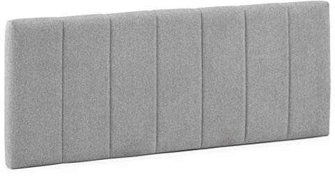 Marckonfort Creta Kopfteil in Grauer Farbe gepolstert 160x60 cm, mit Schaumstoff gepolstert, Stickerei mit Steppeffekt, 8 cm dick, Inklusive Hardware zum Aufhängen