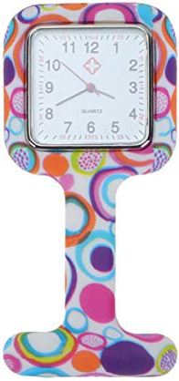 iplusmile Krankenschwester Taschenuhr Silikon Bunt Armbanduhr Analogue Quarzuhr Ansteckuhr Krankenschwesternuhr Pflege FOB- Uhr für Doktor Krankenschwester Pfleger Abschluss Geschenk