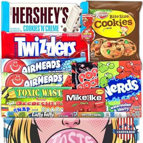 Box de primes USA – Coffret cadeau de bonbons américains | Importation USA Anniversaire, Fête, Souvenir | Cadeau pour les fans de USA & les amateurs de bonbons | Cadeau de Père Noël | Candy & Bar ®