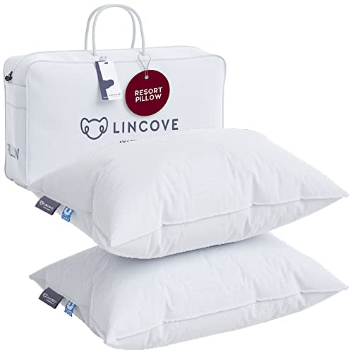 Lincove Down Alternative Bed Pillows for Sleeping, Luxury Premium Hotel Collection for Back and Side Sleeper Pillows for Adults, Neck Support Fluffy Pillows for Bed, Standard, 2 Pack