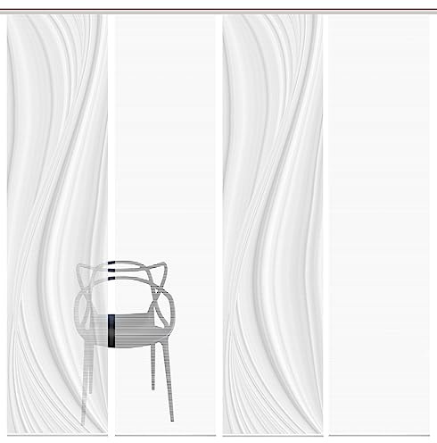Vision S 080507 LAURINA Schiebegardine, halbtransparent, Bambusoptik, 260x60 cm, Farbe:grau, Größe:260 x 60 cm, Anzahl:4X