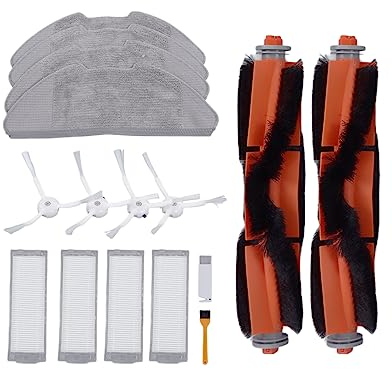 Elprico Replacement Spare Parts Kit, Sweeper Accessories Kit Compatible with Xiaomi Mi Robot Vacuum Mop 2 Lite 2 Pro Mjstl Mjst1s Sweeper, Vacuum Mop Replacement Parts, 2 Main Brushes, 4 F