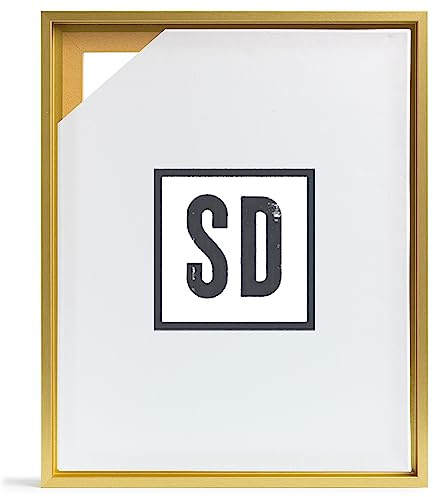 Stallmann Design Schattenfugenrahmen für Keilrahmen | 50x70 cm | Gold | MDF Rahmen für Leinwände mit Tiefeneffekt | mit Montagezubehör | Rahmen ohne Glas und Rückwand