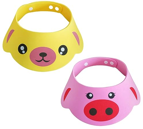 Duschhaube Kinder, 2 Stück Haare Waschen Kinderschutz,Kinder Shampoo Kappe,Baby Duschhaube,Weich Verstellbare Haarwaschhilfe,Wird zum Schutz von Augen und Ohren verwendet,für Kleinkinder,Babys,Kinder