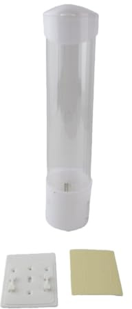 Distributore di Bicchieri di Plastica Usa e Getta, ABS e PC Trasparente, Montaggio a Parete, 9x38 cm, 292g
