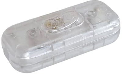 Zwischenschalter Transparent, 3-polig (2) Gehäuse und Kontakten mit schrauben, 6 A, 250 V~, Schnur-Zwischenschalter mit Wippe EIN/AUS Passt für LED