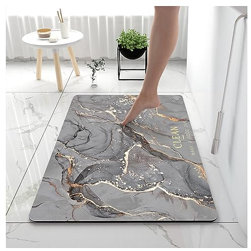 Ergocar Tappeti Bagno Super Assorbenti, Tappetino Da Cucina Antiscivolo, Resistente All'usura Morbido Tappetino da Bagno, per Bagno, Cucina, Camera da Letto(Pattern di Marmo)