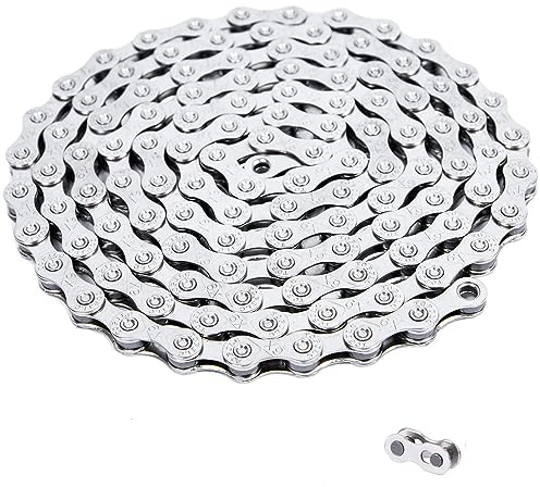 Fongmore Cadena de bicicleta de 9 velocidades de repuesto para bicicleta de carretera Quick Link X9 cadenas de 27 velocidades para bicicleta de montaña BMX 116Links plateado