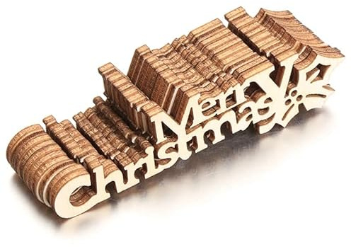 50st Anhänger Holz merry chrismas Weihnachtsdeko Basteln für Weihnachten Geschenke DIY Handwerk Geschenkbox Adventskalender Säckchen Weihnachtskalender Dekohänger Weihnachtsbaum Christbaumschmuck