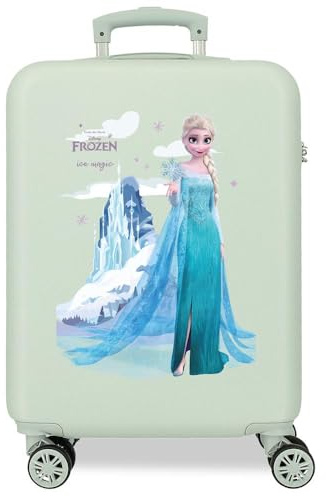 Disney Frozen Arendelle is Magic Kabinenkoffer, Grün, 38 x 55 x 20 cm, starr, ABS, Seitliche Zahlenschloss, 34 l, 2 kg, 4 Doppelrollen, Handgepäck, grün, Talla única, Kabinenkoffer