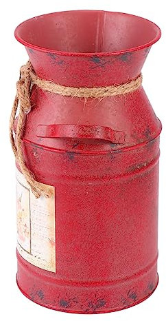 TOPBATHY 1stk Rustikaler Metalleimer Vintage Alte Milchkanne Metallblumeneimer Shabby Chic Vase Milchkrug Krug Vasen Verzinkter Pflanzgefäß Bauernkrug Vase Ornamente Handbuch