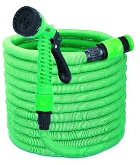 TEMPO DI SALDI Ausziehbarer Gartenschlauch 60 m mit 7 Funktionen für die wasserdichte Reinigung