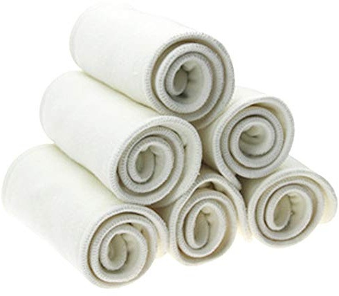Inserto per Pannolini Riutilizzabile in Tessuto, 5 Pezzi Inserti Lavabili Riutilizzabili a 4 Strati Booster Fodere Pannolino per Bambini Tappetino per Urina Fodera per Pannolini