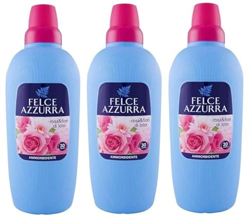 3x Felce Azzurra - Ammorbidente Rosa & Fiori Di Loto, Profumo Inconfondibile, Capi Morbidi - 30 Lavaggi - 2Lt