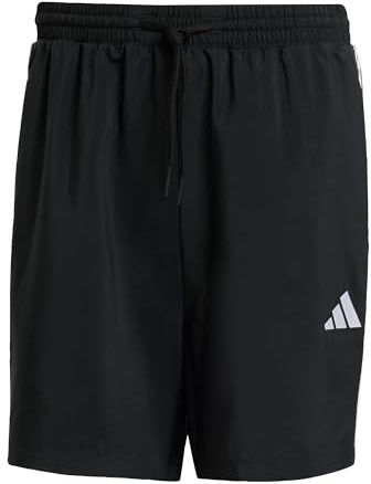adidas Men's Essential Three Stripes Chelsea Base Short, Black/White, L