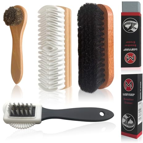 TayBong 6 PCS Suede Cleaning Kit - Shoe Brush With Brass Bristles, Nubuck and Leather Boot Brush, Eraser for Suede