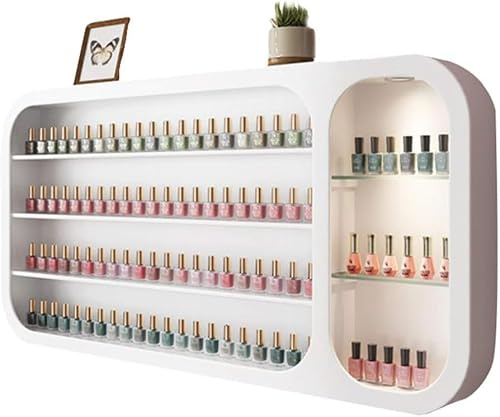Scaffale Per Smalti Per Unghie, Moderno, Montato A Parete, Scaffale Per Profumi In Legno Con Luce A Led, Oli Essenziali Galleggianti Per Salone Di Bellezza, Supporto Per Espositore, Per Sa(Size:100CM)