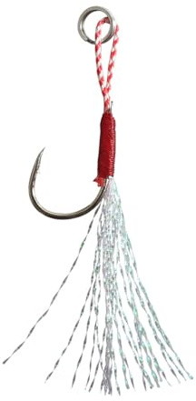 Solinder Lento Jigging Pesca Cast Jigs Assist Hook Lengüeta Individual Jig Hook Roscado Muelle Acero Alto Carbono 10 unids/lote