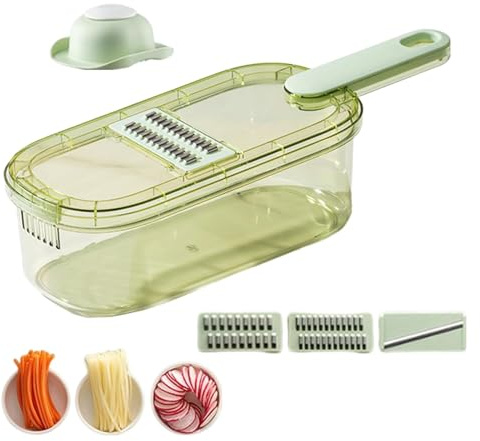 Cortadora para cocina, cortador de verduras, rallador para verduras – Rallador picador de verduras multifuncional, cortador de verduras con recipiente de 1,5 litros para cocinar y preparar comidas