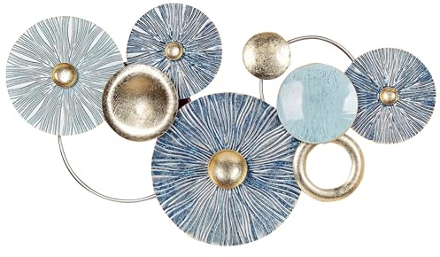 Beliani Wanddekoration Kreise Metall blau/gold einteilig handgemacht modern Actinium